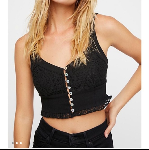 Free People Intimately Crop Lace Top - Picture 1 of 5